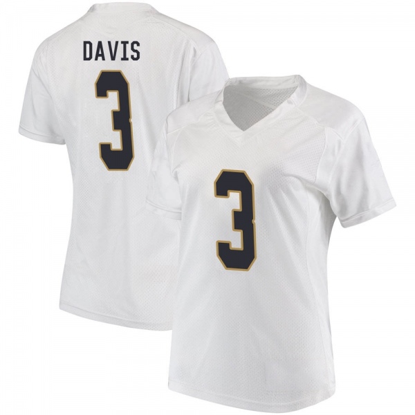 Avery Davis Notre Dame Fighting Irish NCAA Women's #3 White Game College Stitched Football Jersey HNH3755KU